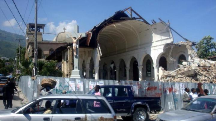 damaged church after Haitian earthquake